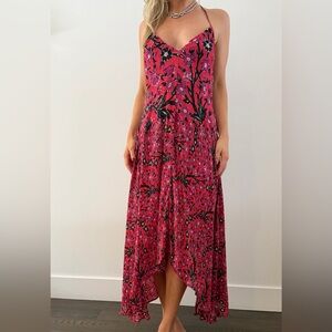 Women’s Pink Floral Maxi Slip Dress